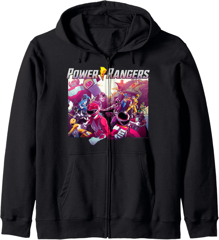 Power Rangers Shattered Grid Comic Team Up Poster Kapuzenjacke