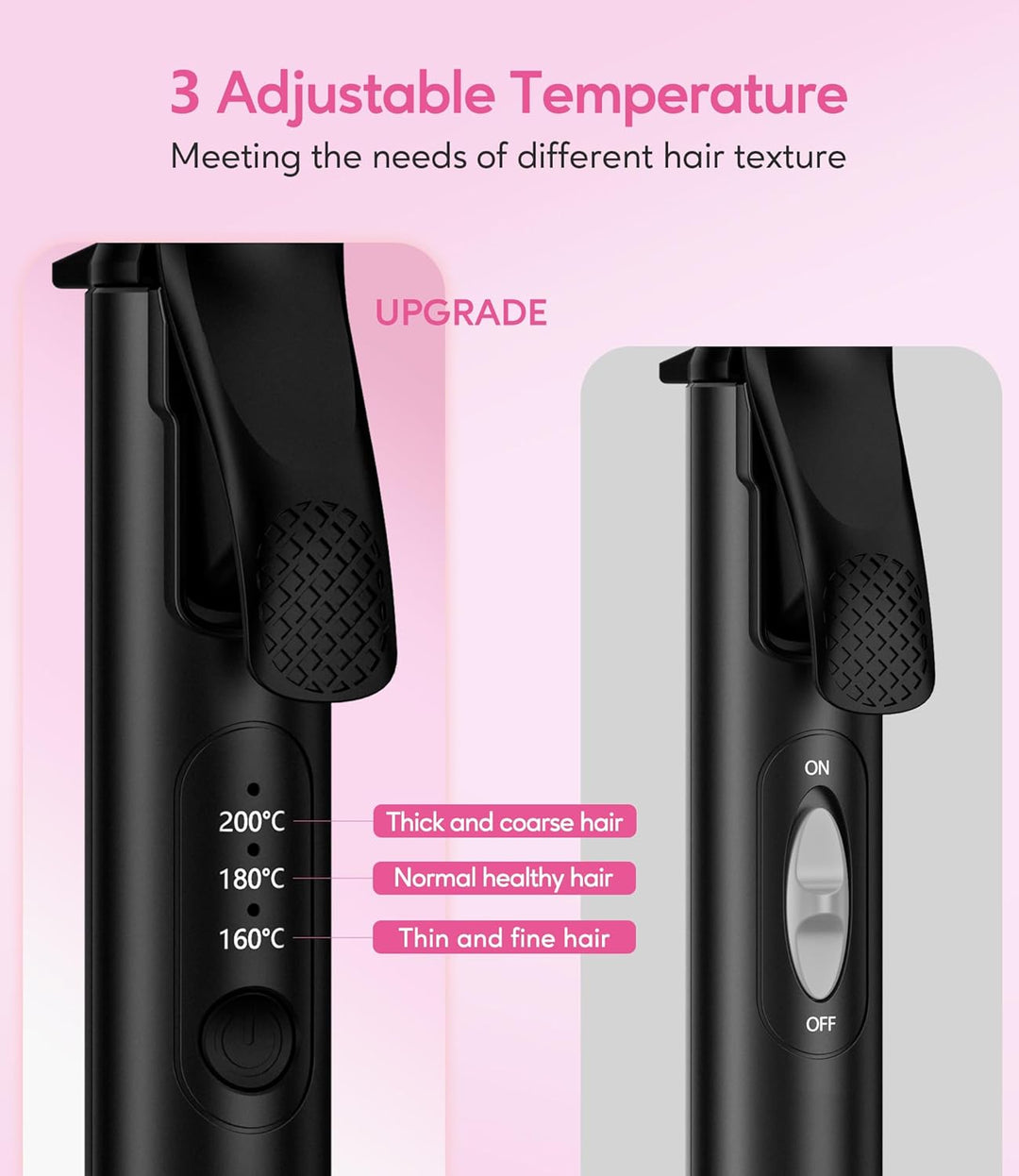 FARERY Mini Lockenstab, 25mm Lockenstab Für Kurze Haare mit 3 Einstellbaren Temperaturstufen, Kerami