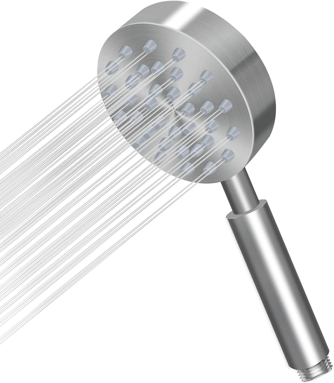 Duschkopf Edelstahl Gebürstet, Duschbrause Wassersparend, Brausekopf Hochdruck, Shower Head Handbrau