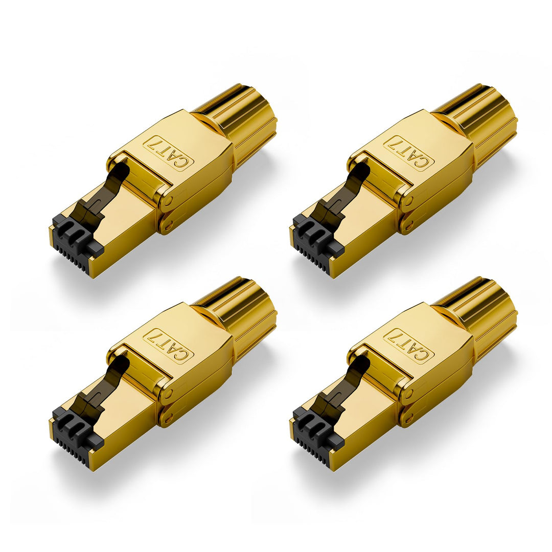 VCELINK RJ45 Stecker Werkzeuglos Cat 7 Cat6a, Netzwerkstecker POE++, Cat 7 Stecker 10 Gbps 600MHz Ge