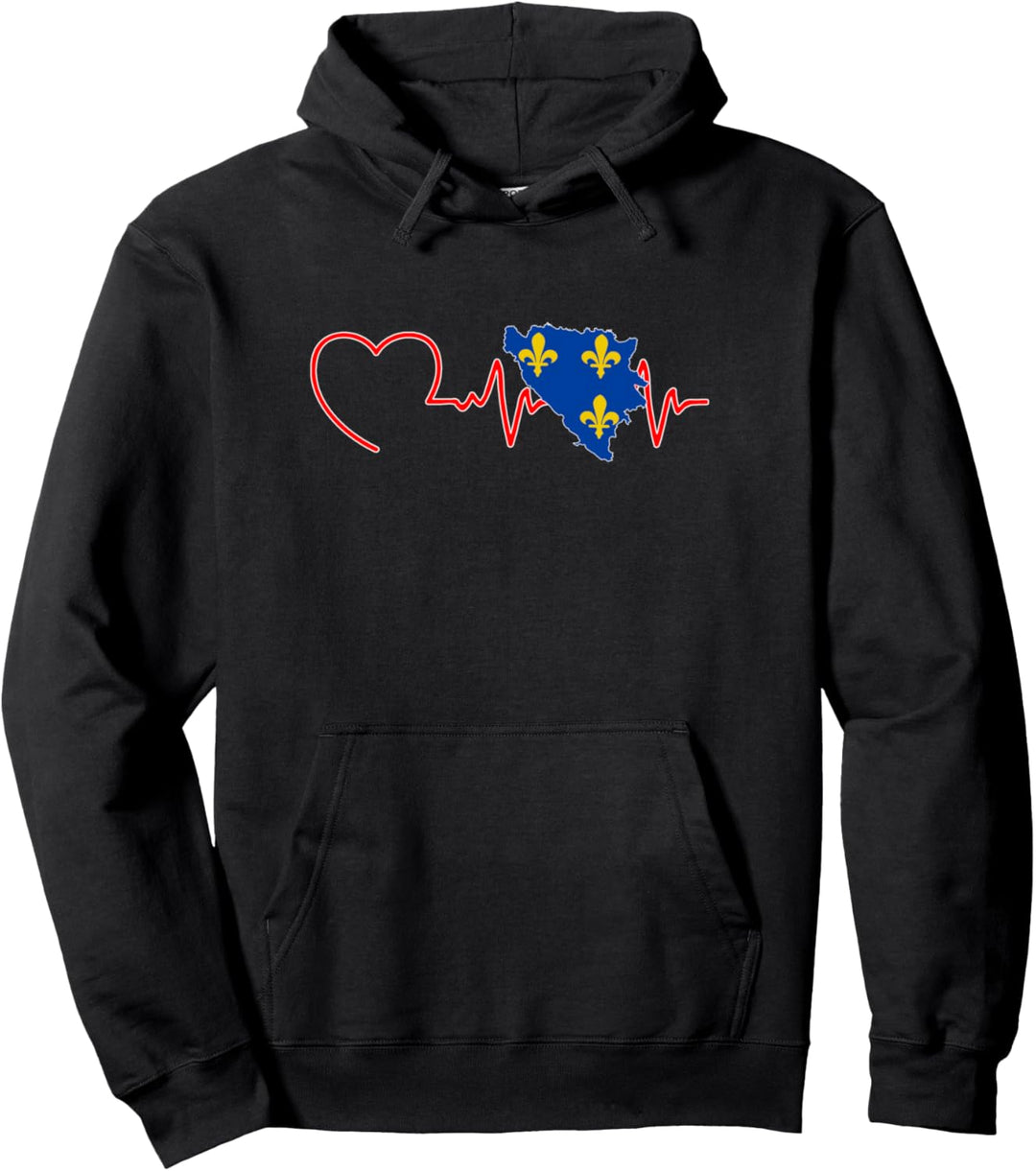 Bosnien Herzschlag Bosnische Flagge Pullover Hoodie