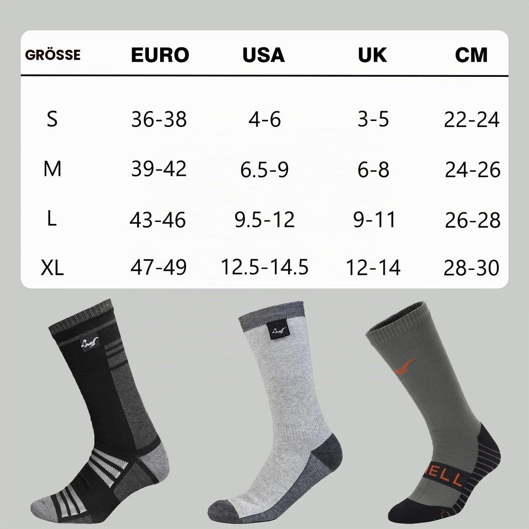 OTTERSHELL Merino Wolle wasserdichte Mid-Calf Socken. Warm und atmungsaktiv. 3-Layer Composite Fabri