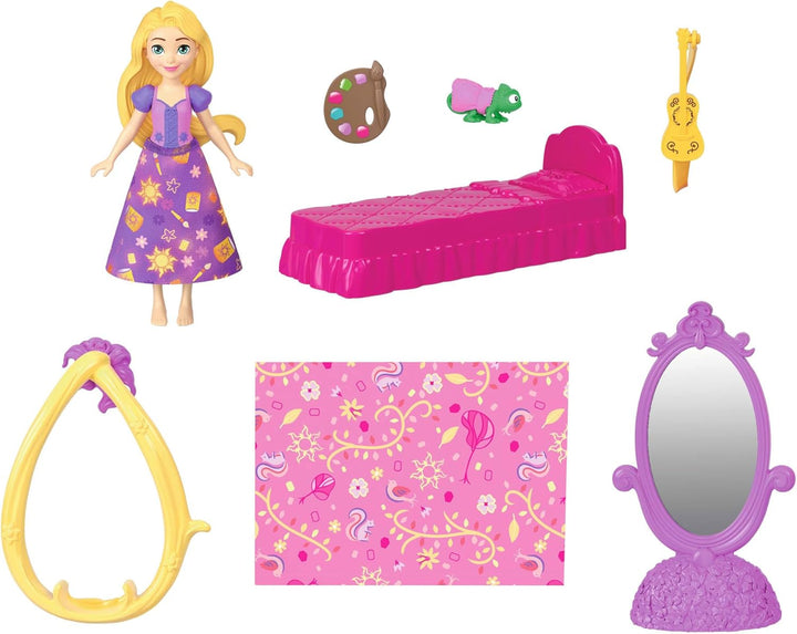 Mattel Disney Princess Spielzeug, Rapunzel Storytime Stackers Puppenhaus-Turm mit Kleiner Rapunzel-P