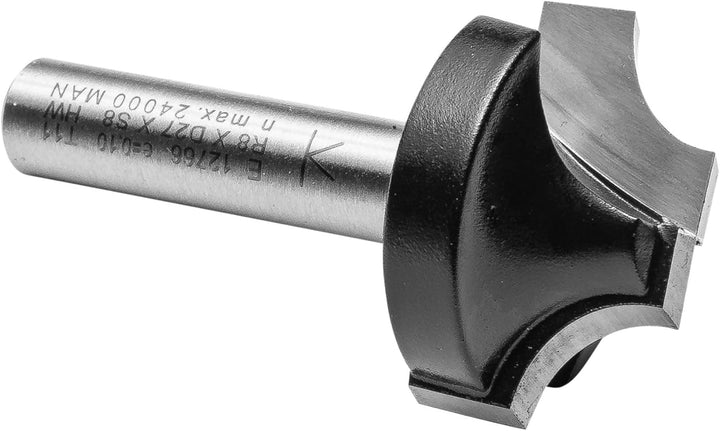 ENT 12766 Viertelstabfräser HW, Schaft (S) 8 mm, Durchmesser (D) 27 mm, NL 15 mm, R 8 mm, SL 32 mm R