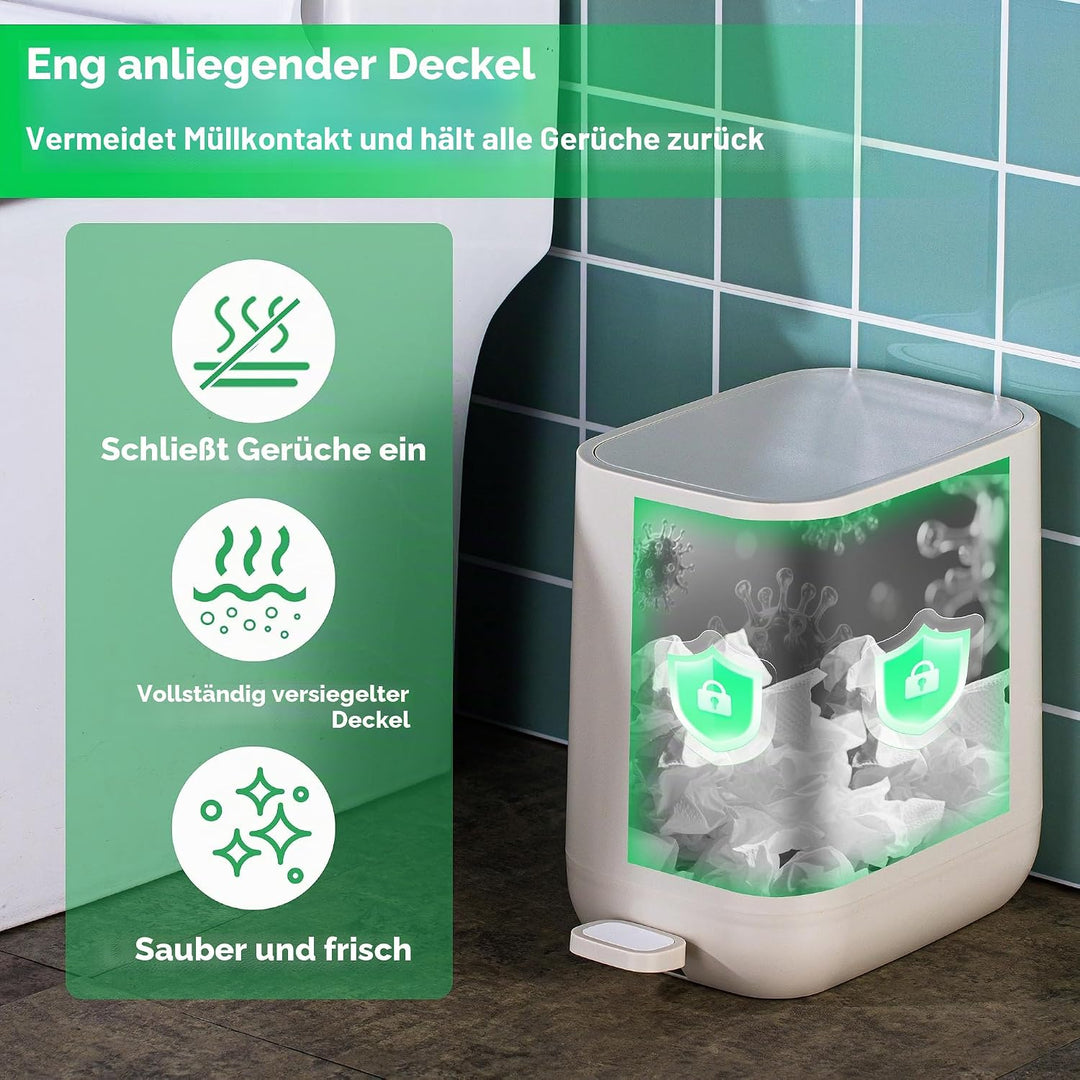 7 Liter Schlanker kleiner Küchen-Mülleimer mit Deckel Soft-Close-Staubeimer Trittpedal Mülleimer Zuh