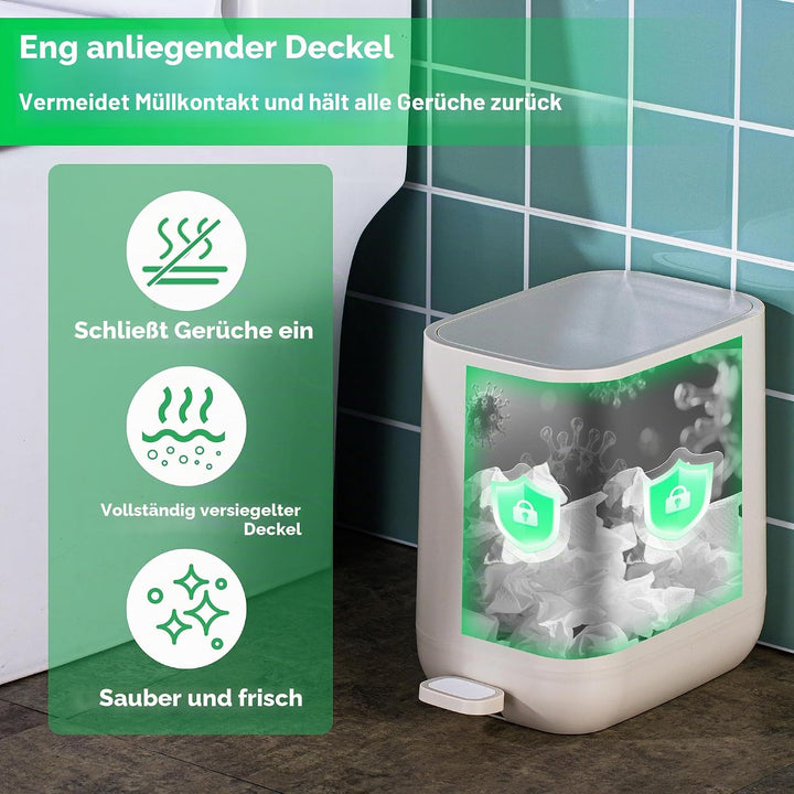7 Liter Schlanker kleiner Küchen-Mülleimer mit Deckel Soft-Close-Staubeimer Trittpedal Mülleimer Zuh