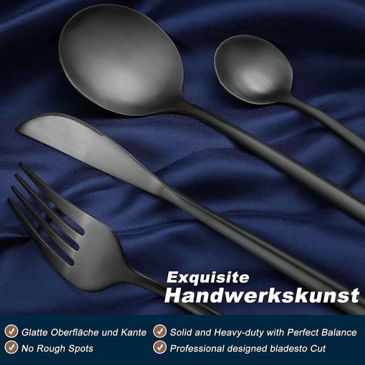 Bestdin Besteck Set, 60 teilig Besteck Set 12 Personen, Edelstahl Besteckset mit Messer Gabel Löffel