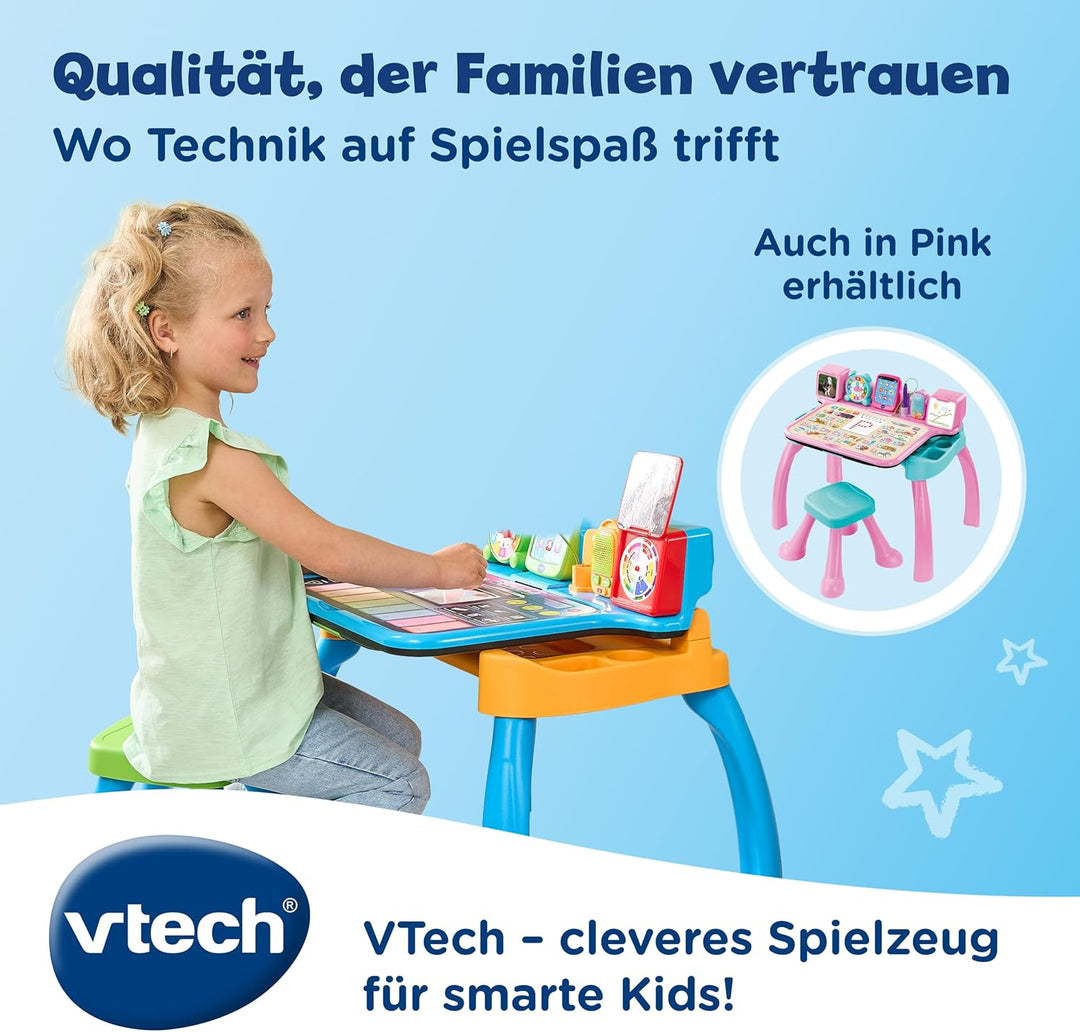 Vtech 6-in-1 Magischer Schreibtisch I Interaktive Lernstation mit Licht & Ton I Kreatives Set zum Sc