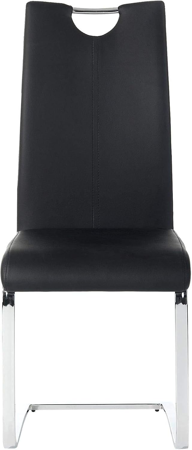 IDIMEX Esszimmerstuhl Schwingstuhl SABA, Set mit 4 Stühlen, Chrom/schwarz, Schwarz