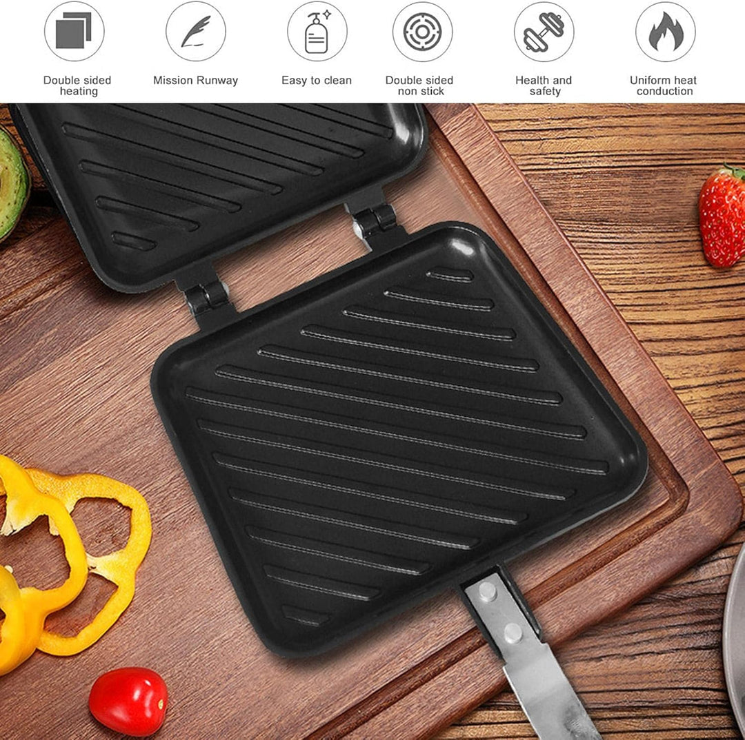 eginvic Sandwich Toaster Sandwich Grillpfanne Camping Toaster Sandwich Maker Pan Mit Griff Nonstick