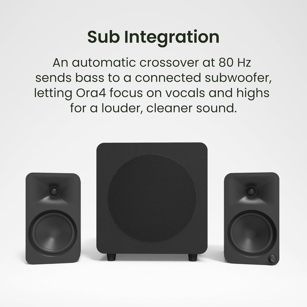Kanto ORA4 140W Powered Reference Speakers with Bluetooth 5.0 and USB-C Input | 4” Woofers | Bi-Ampl