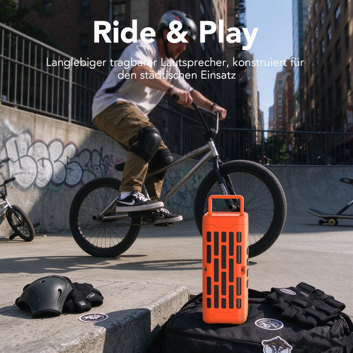 Portable Outdoor Bluetooth Lautsprecher mit wasserdichtem Design &amp; Auracast orange Bluetooth, orange