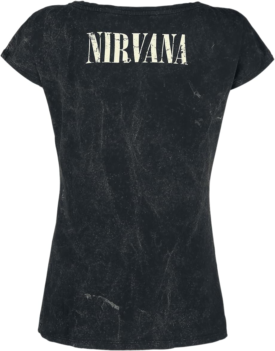 Nirvana Angel Frauen T-Shirt Charcoal Band-Merch, Bands M Charcoal, M Charcoal