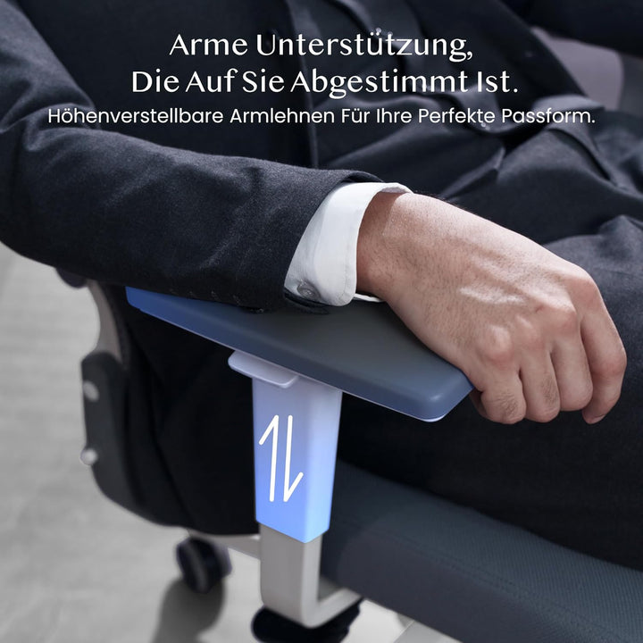 FLEXISPOT Ergonomischer Bürostuhl, Foldex, klappbarer Bürostuhl für Kleine Räume mit Lendenwirbelstü