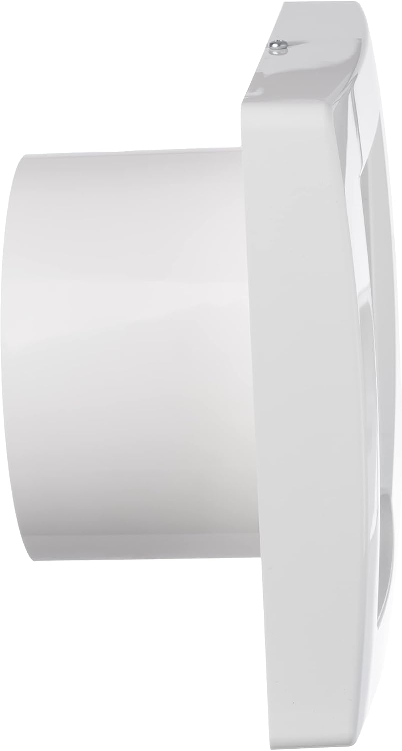 Steinberg14 Ø 120mm Badlüfter mit Automatischen Jalousie/Lamellen - Weiss Ventilator für Bad WC Küch