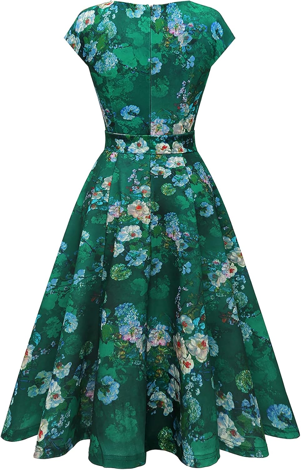 DRESSTELLS Cocktailkleid Damen Festliche Kleider 1950er Knielang Rockabilly Hochzeitkleid Swing Part