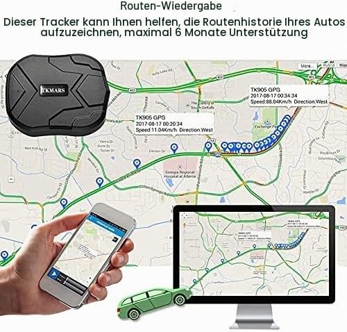 TKMARS Auto GPS Tracker GPS für Auto 160 Tage Standby-Zeit, Starker Magnetismus, Wasserdicht, mit Ko
