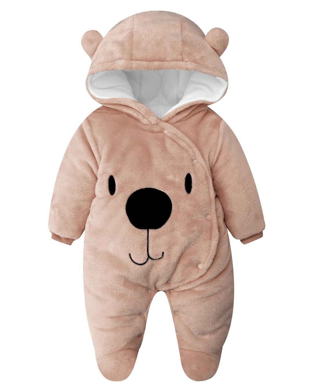 Baby Overall Winter mit Kapuze Baby Schneeanzug Flanell Strampler Winter Spieler Spielanzug mit Füss