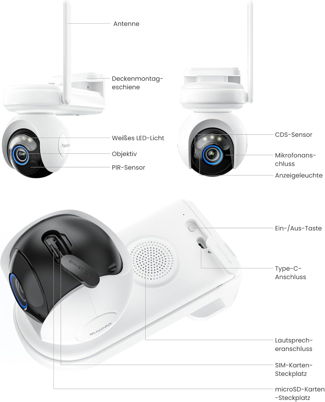 Reolink 4G LTE Überwachungskamera mit SIM Karte, 360° Auto-Tracking, 20000mAh Akku, Voraufzeichnung,