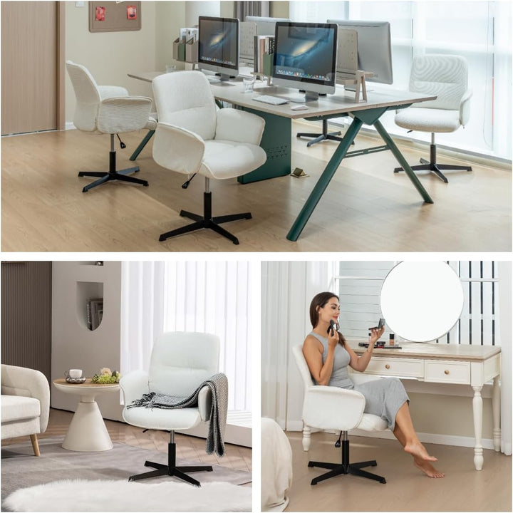 MEUBLE Cosy Bürostuhl Ergonomisch Schreibtischstuhl mit höhenverstellbar Armlehnen 360° Drehbar Schm