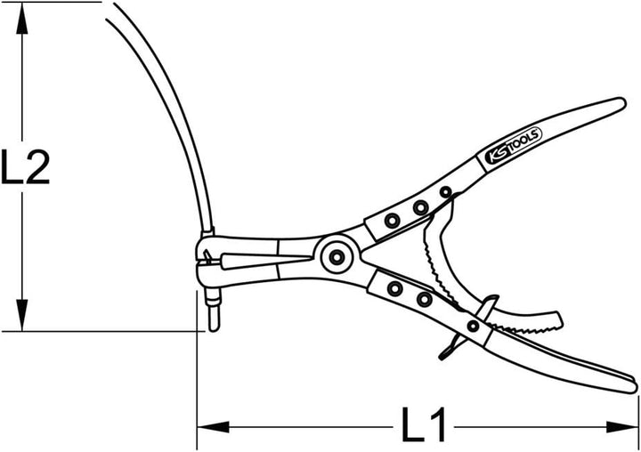 KS Tools 115.1065 Schlauchschellenzange mit Doppelbowdenzug, 600mm