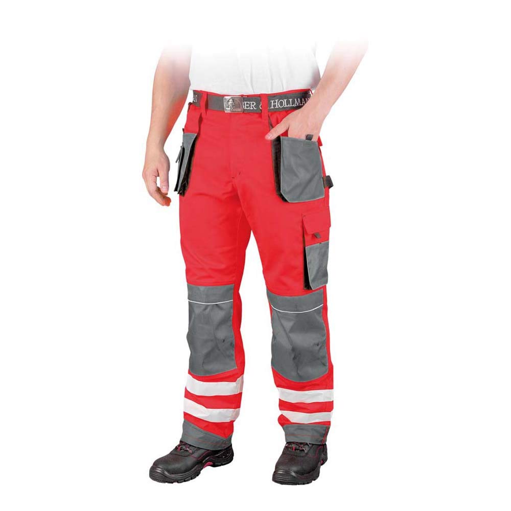 Leber &amp; Hollman Herren Arbeitshose LH-FMNX-B, 100% Polyester 270 g/m2, Taschen für Knieschoner, refl
