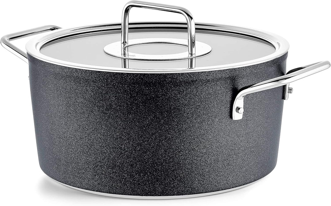Fissler Adamant / Aluminium-Kochtopf (Ø 24 cm, 4,9L) Töpfe-beschichtet mit Glas-Deckel, antihaftend