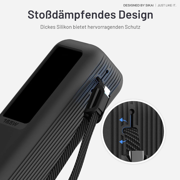 Silikonhülle für Anker Laptop Powerbank 165W(25000mAh) mit 1/4 Zoll Mutterloch,TF/SIM Karte,Kartenst