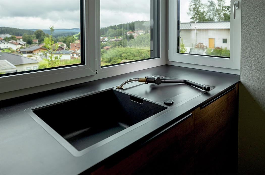 Schock Küchenarmatur EPOS W - Hochdruck Vorfensterarmatur mit Festauslauf und Standard Norm-Anschlüs