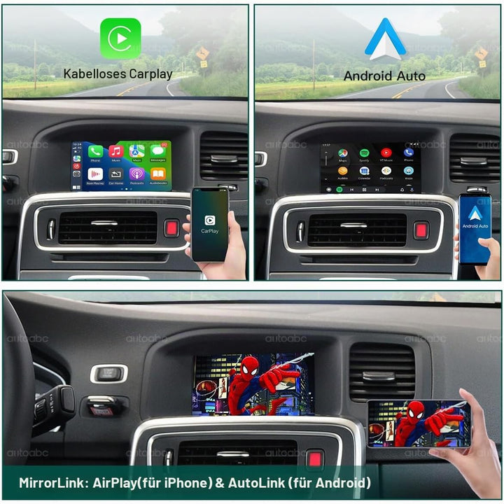 Kabellos CarPlay/Android Auto Modifikation für Volvo XC60 V40 V60 S60 S90 2015-2019 AirPlay Mirror L