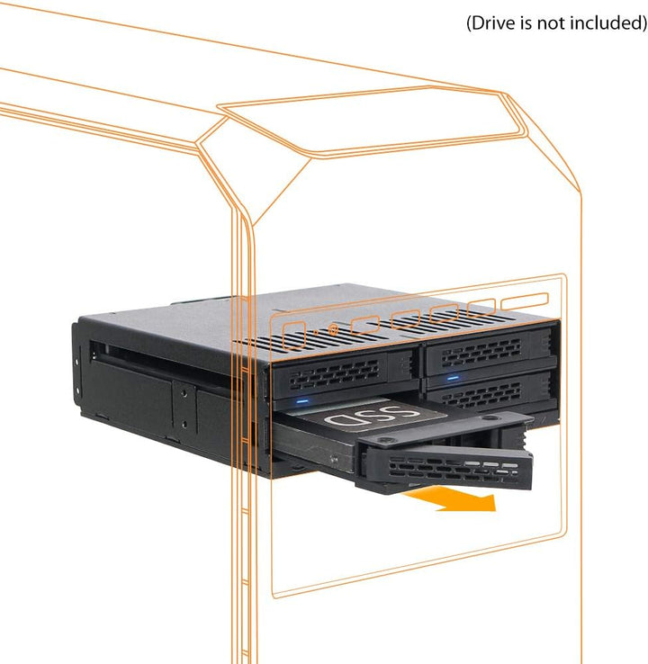 ICY DOCK ExpressCage MB324SP-B - Wechselrahmen für 4X 2,5 Zoll (6,4cm) SATA/SAS SSD/HDD in 1x 5,25 Z