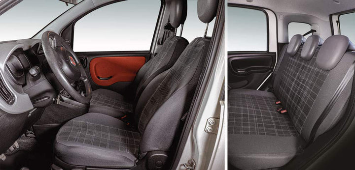 CORA 000129149 Komplette Serie Sitzbezüge Custom FIAT Panda 12> 5 Sitzer Post. Ganze Schottische Gra