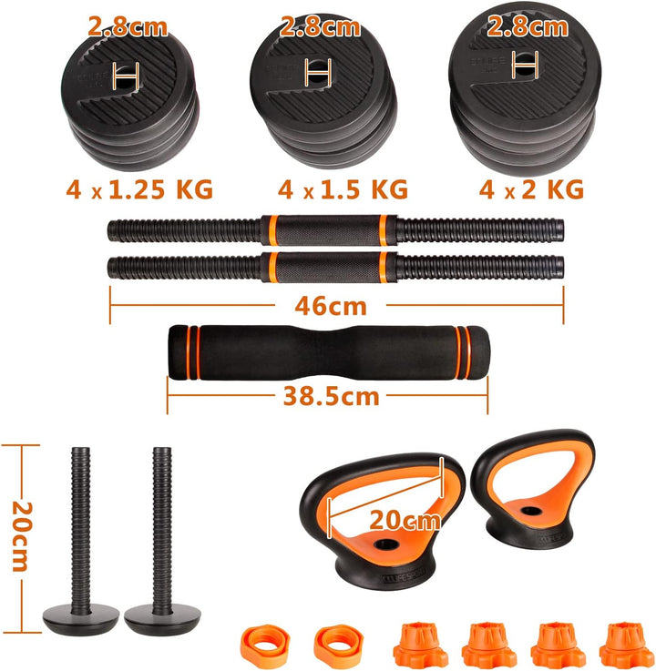 CCLIFE Hanteln Set 2er Kurzhanteln Langhanteln verstellbar 20 30 40kg Hantelset professionell Dumbbe