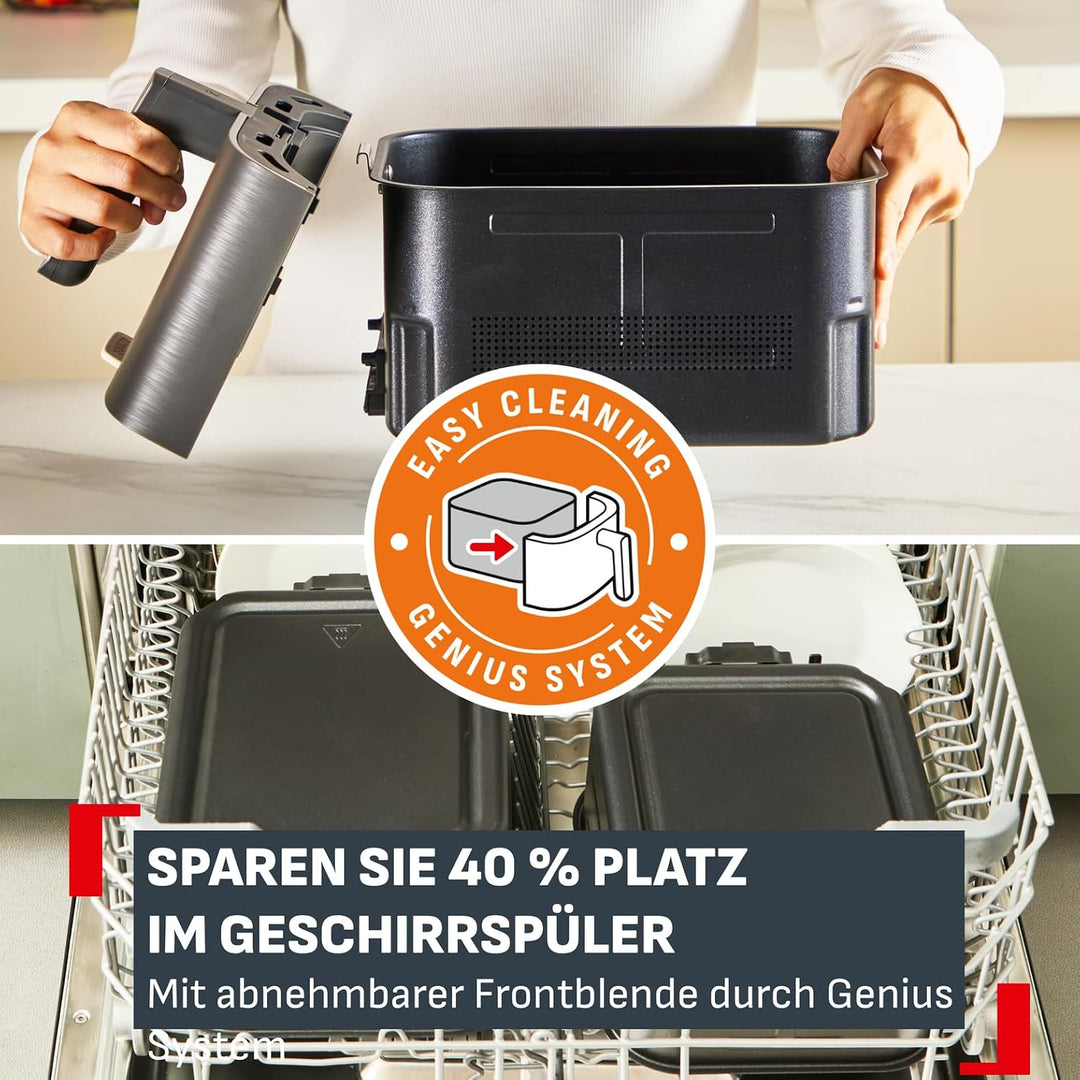 Tefal Easy Fry Crispy Stack Doppelkammer-Heissluftfritteuse, 6 Programme + manueller Modus, bis zu 4