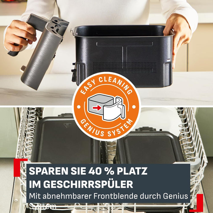 Tefal Easy Fry Crispy Stack Doppelkammer-Heissluftfritteuse, 6 Programme + manueller Modus, bis zu 4