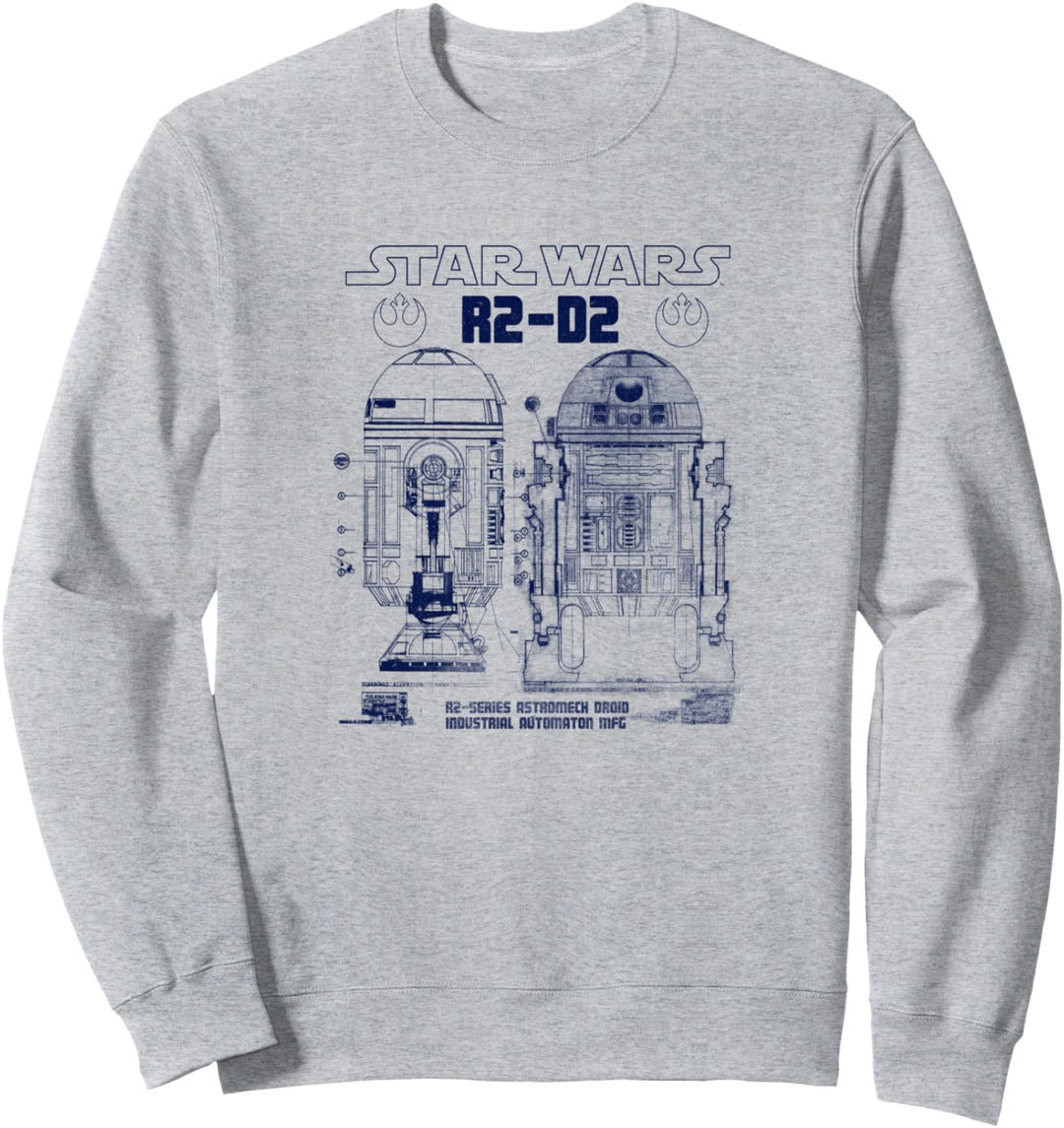 Star Wars R2-D2 Astromech Droid Blue Print Schematic Sweatshirt