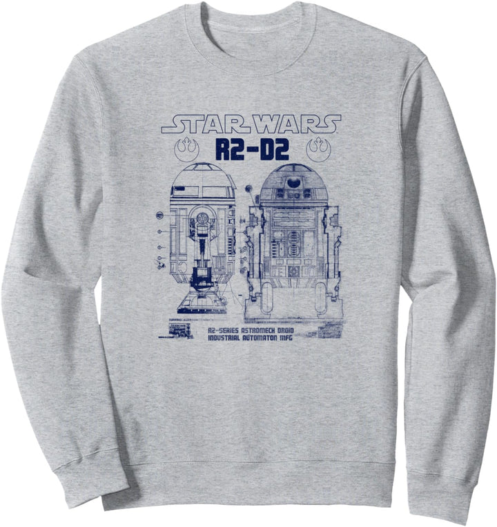 Star Wars R2-D2 Astromech Droid Blue Print Schematic Sweatshirt
