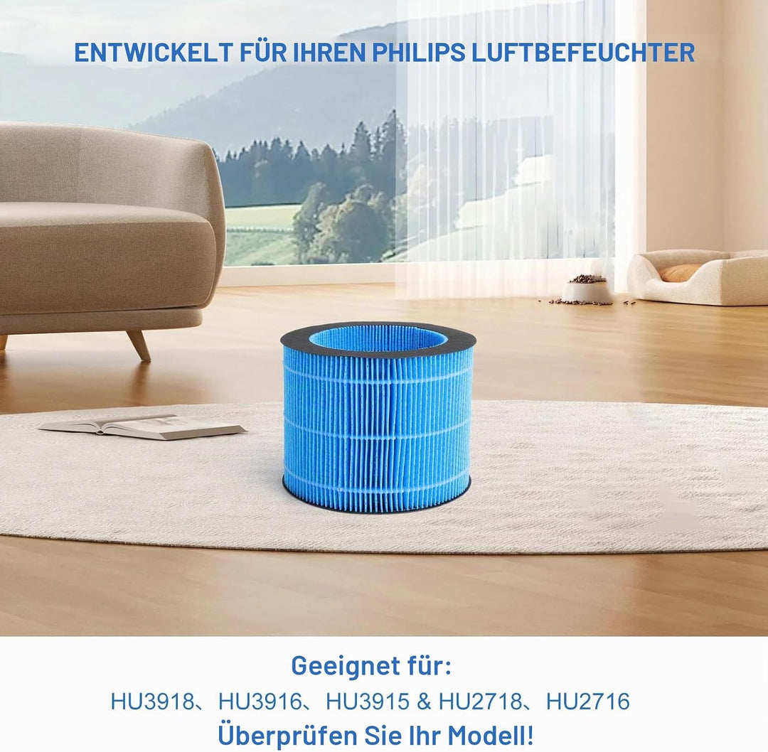 Ersatzfilter Filter Luftfilter Kompatibel mit Philips HU3918, HU3916, HU3915, HU2718, HU2716 Luftbef