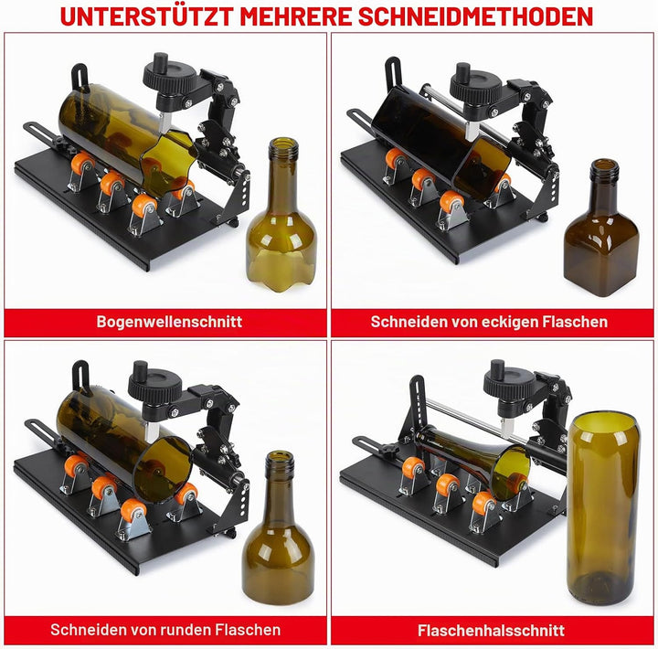 Glasflaschenschneider-Set, FIXM DIY Glasschneider für Flaschen mit verstellbarer Breite, DIY jeglich