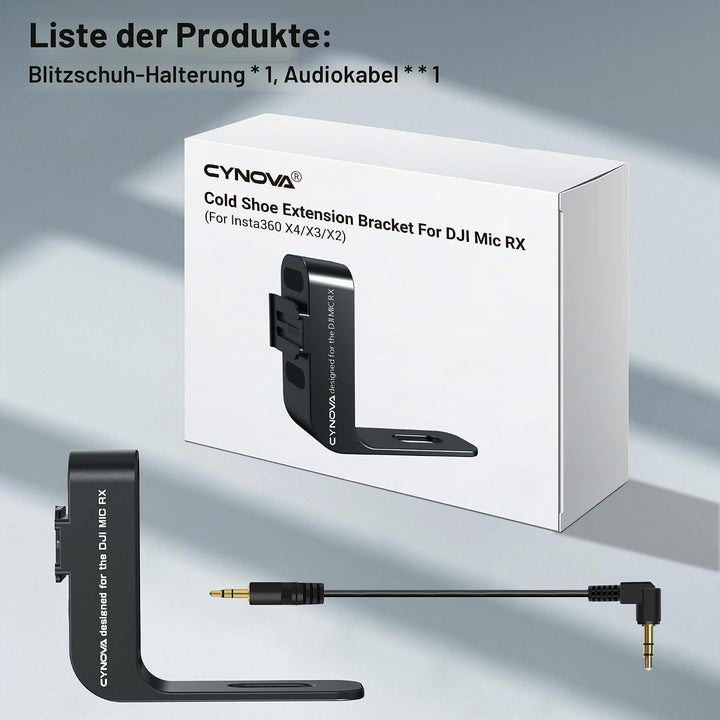 CYNOVA Cold Shoe für Insta360 X4 Zubehör,Wireless Mikrofon Halterung,Mikrofonhalterung Kompatibel Mi