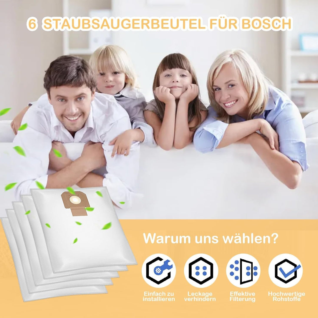 6 Staubsaugerbeutel für GAS 35 M AFC/ 35 L AFC/ 35 L SFC+, Bosch Vliesfilterbeutel Ersatzteil Bosch