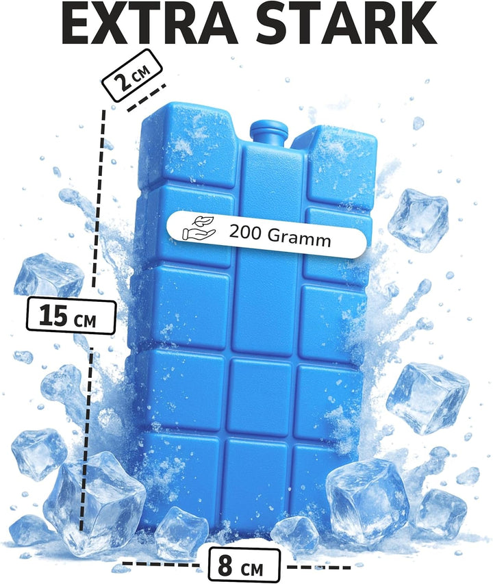 ToCi 2/4/6/8/12/16er Set Kühlakkus mit je 200ml | 2-16 Blaue Kühlelemente für die Kühltasche oder Kü