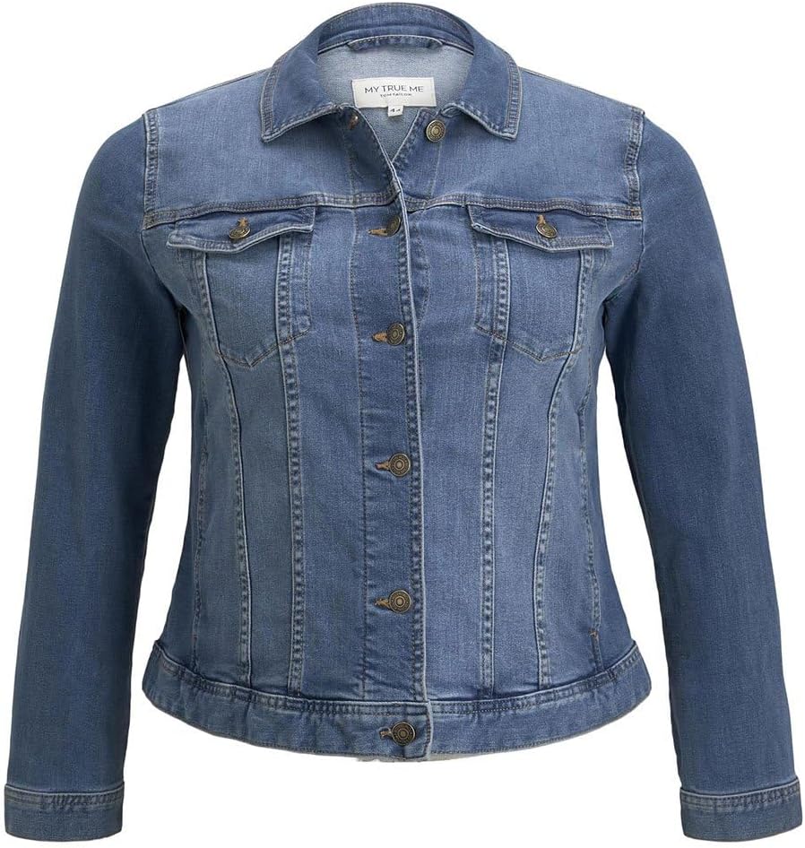 TOM TAILOR Damen Plussize Jeansjacke im Washed-Look 52 10110 - Blue Denim, 52 10110 - Blue Denim