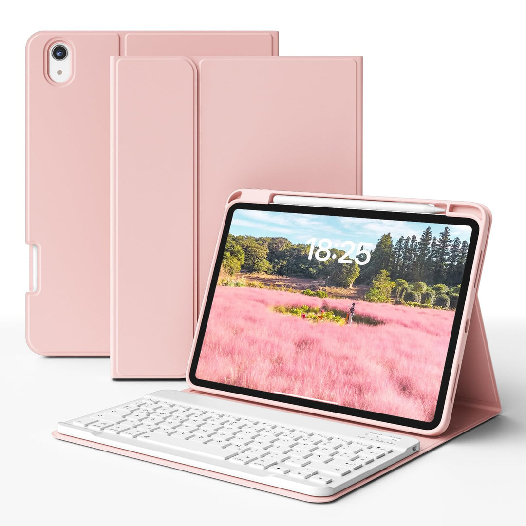 Hülle mit Tastatur für iPad (A16) 11 Zoll 2025/10. Generation 10.9 Zoll 2022, Deutsch QWERTZ Layout
