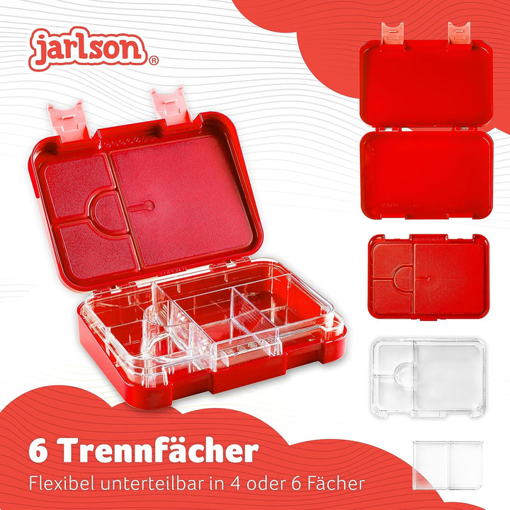 Jarlson® Brotdose Kinder mit Fächern - TONI Lunchbox - Bento Box auslaufsicher – Jausenbox für Kinde