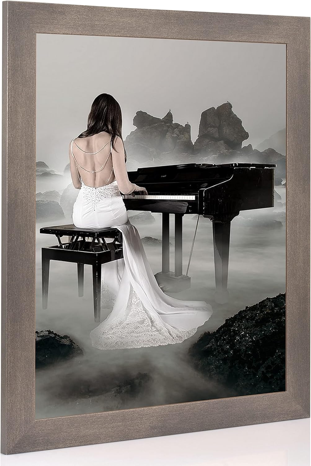 rahmengalerie24 Bilderrahmen 50x100 cm New Rio Rahmen Stahl Holz Acrylglas ohne Passepartout Portrai