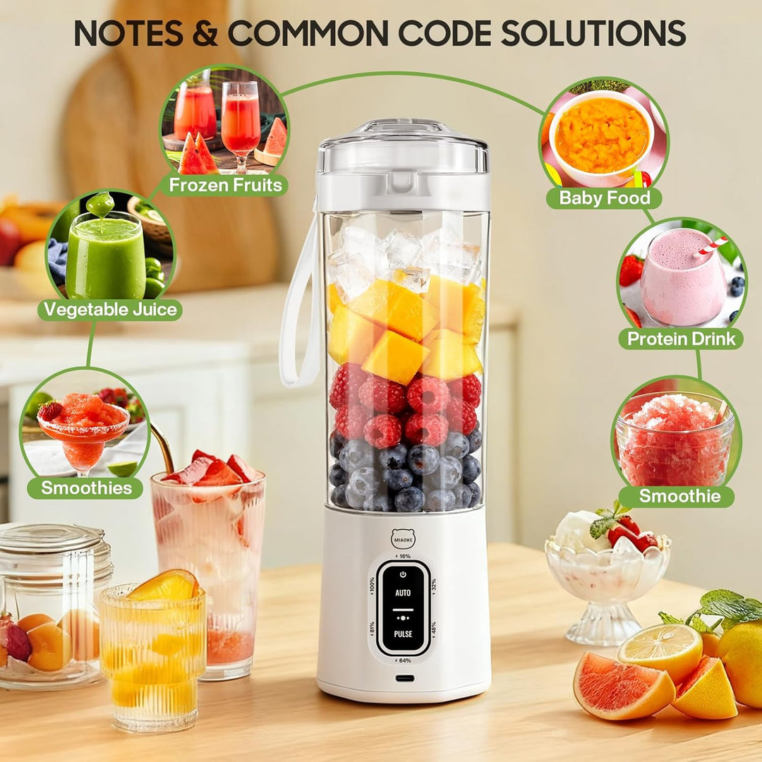 MIAOKE Tragbarer Smoothie-Mixer, 700 ml, wiederaufladbarer Mixer, mit Automatik- und Pulsfunktion, m