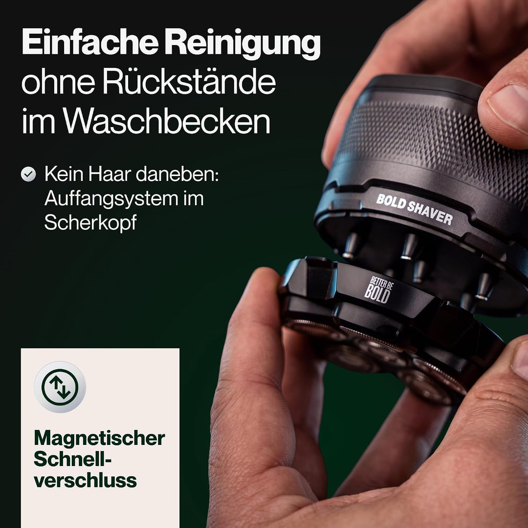 BETTER BE BOLD – Glatzenrasierer & Glatzencreme Anti-Shine 50ml SET – Mattierende Pflege für Glatze