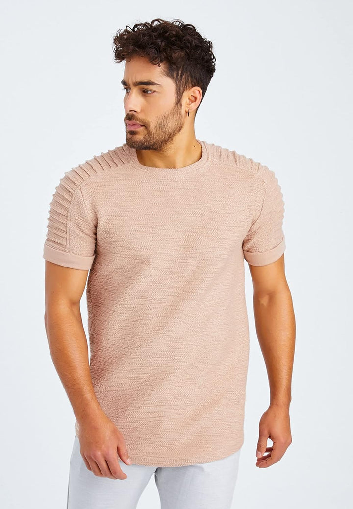 Leif Nelson T-Shirt Herren Sommer mit Rundhals-Ausschnitt, Regular Fit Herren-T-Shirt aus 100% Baumw