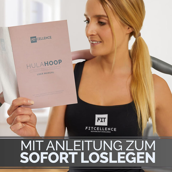 FITCELLENCE® | 1,2kg | 90cm Durchmesser | 5-6 Teile | Hula Hoop Reifen für Erwachsene | zum abnehmen